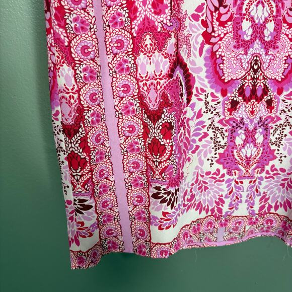 Violet + Claire Women's Bright Pink Boho Printed Tank Top - Size Small - Bold - Picture 3 of 6